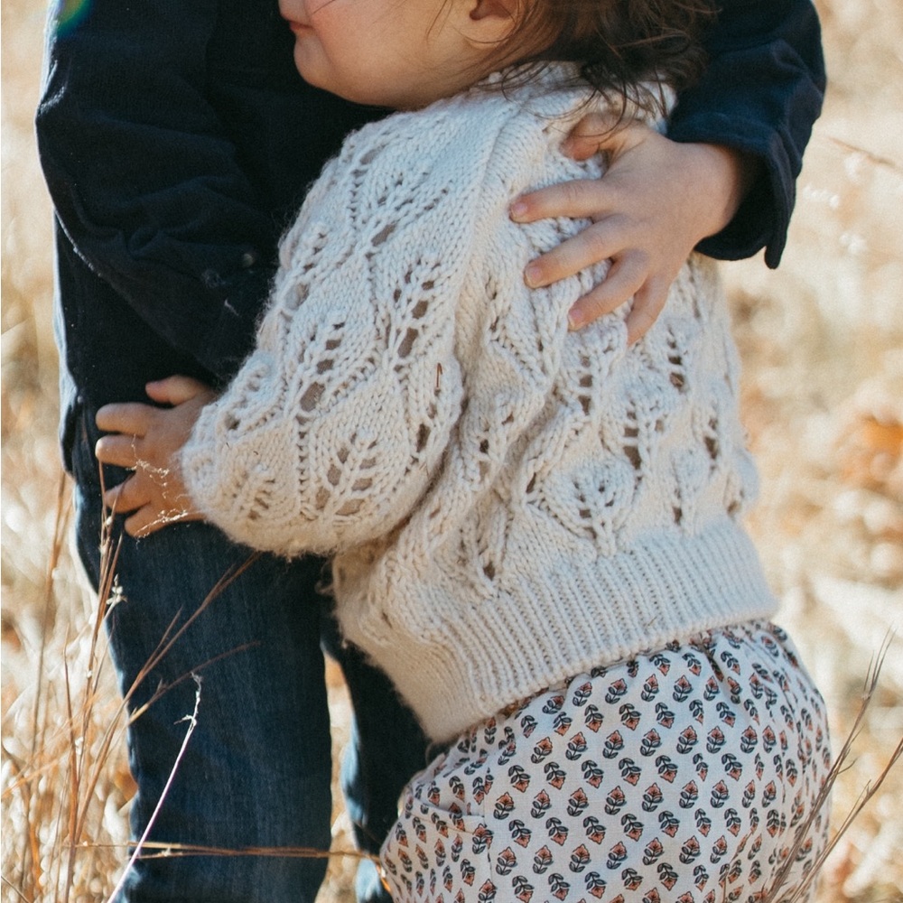 Huggalugs Leaf Lace Hand Knit Cardigan - Picture 6 of 8